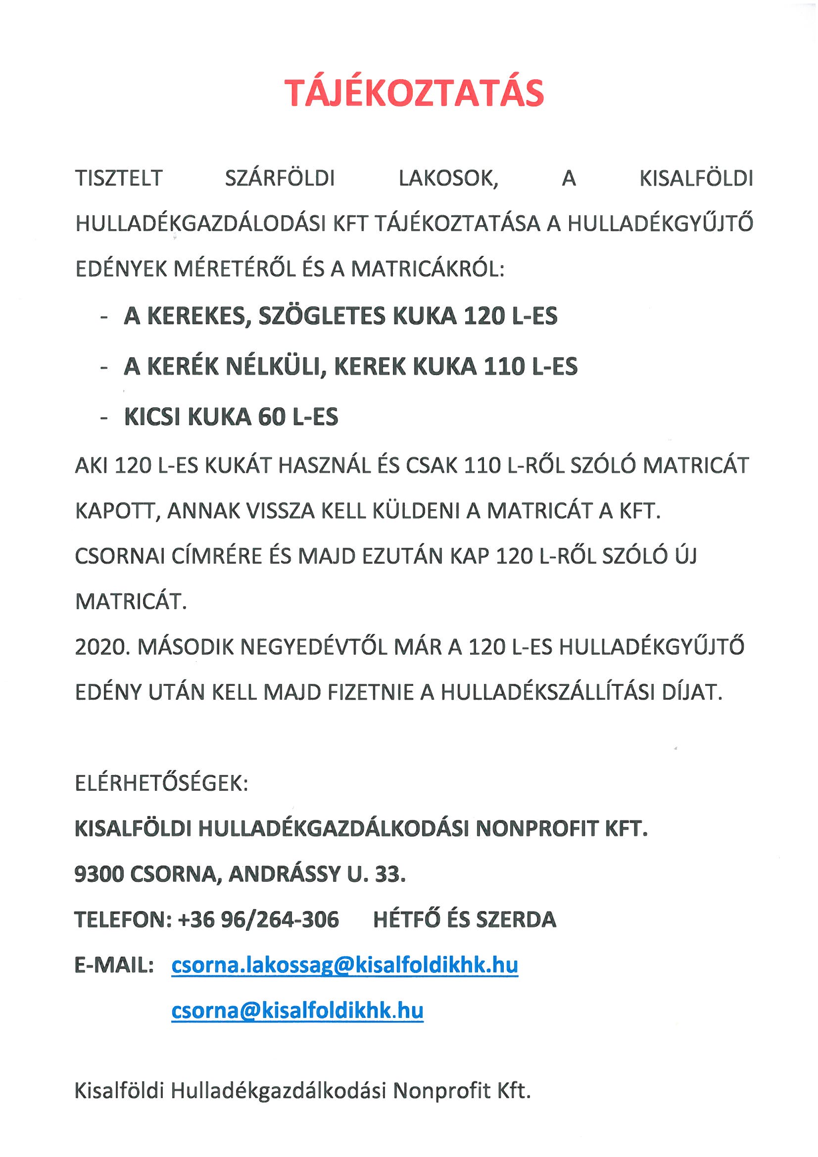 Lakossagi tajekoztatas